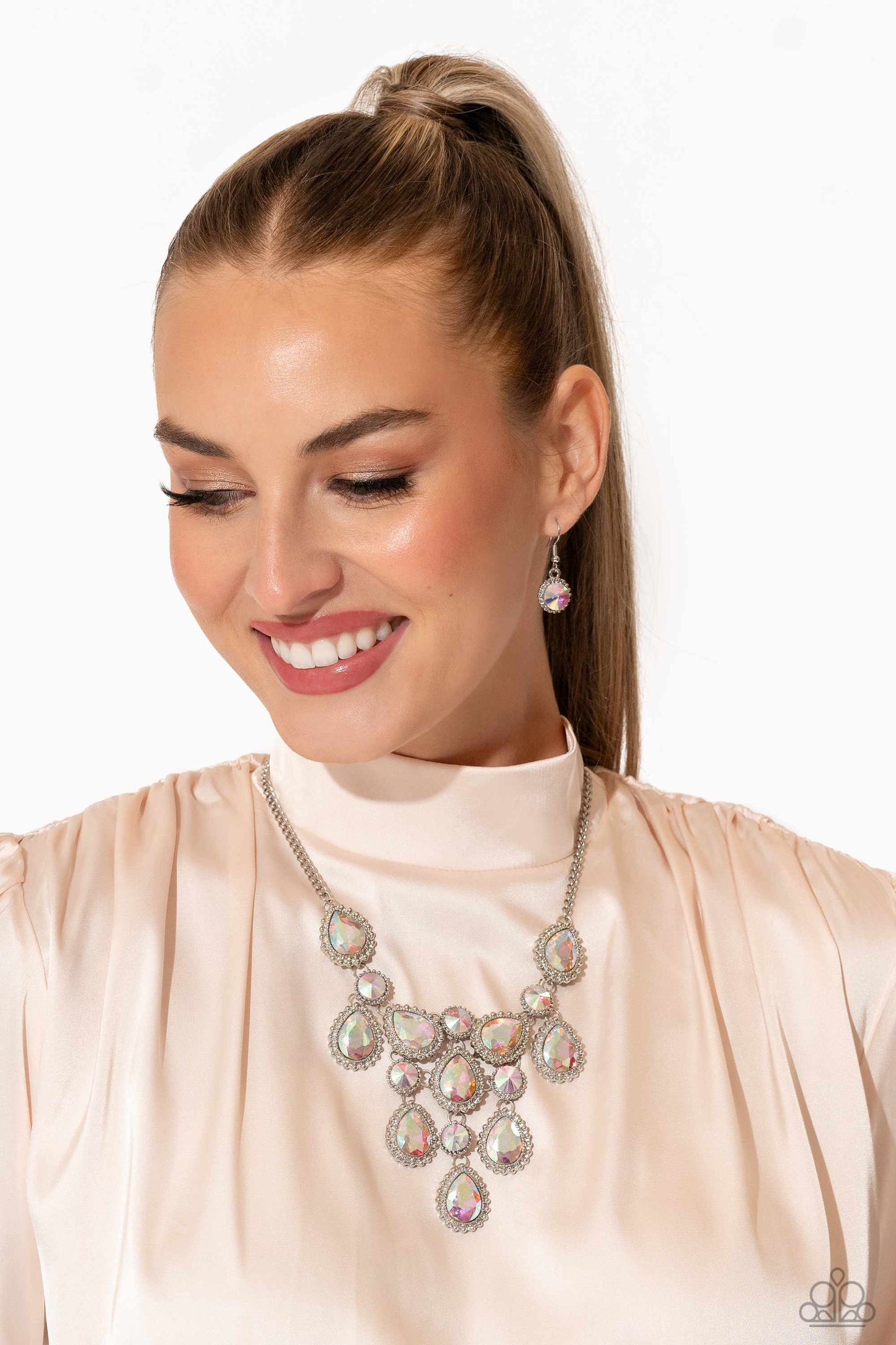 Dripping in Dazzle Multi Iridescent Necklace