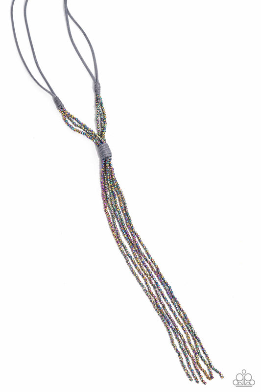 Knotted Karma Silver Multi Long Necklace