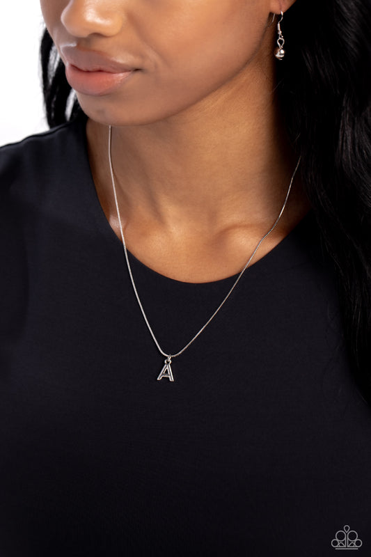 Seize the Initial - A -Silver Pendant Necklace