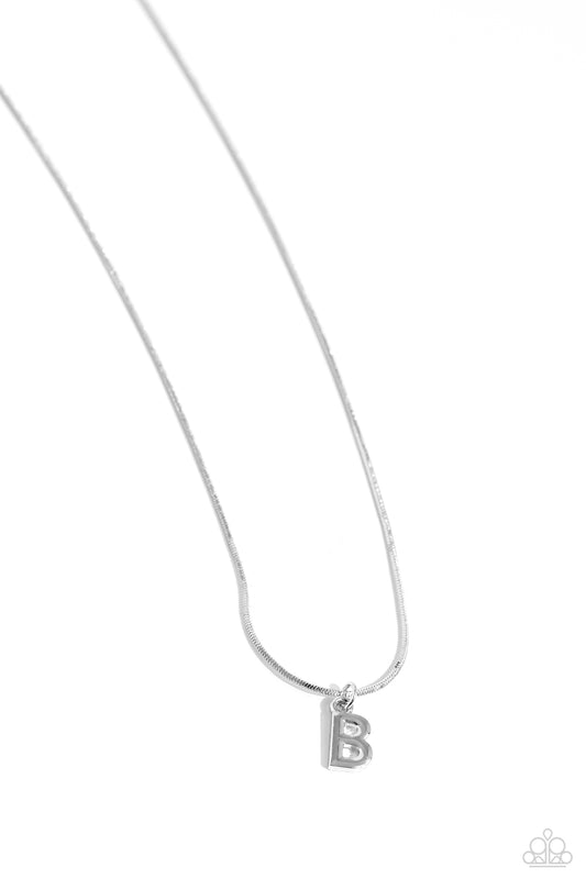 Seize the Initial - B -Silver Pendant Necklace