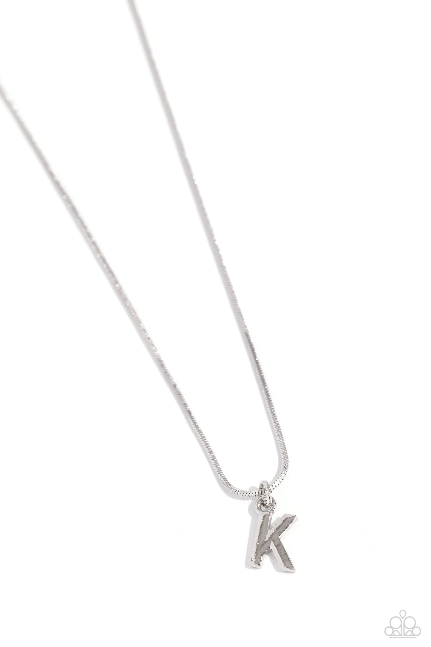 Seize the Initial - K - Silver Pendant Necklace