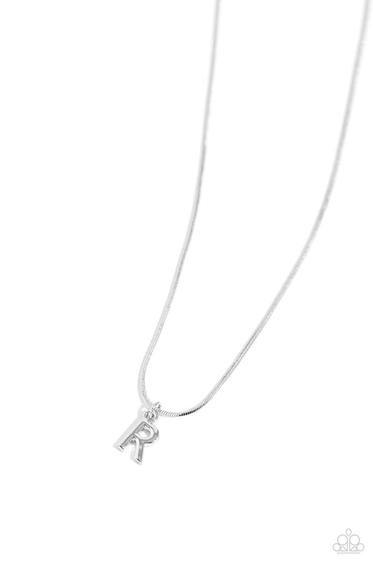 Seize the Initial - R - Silver Pendant Necklace