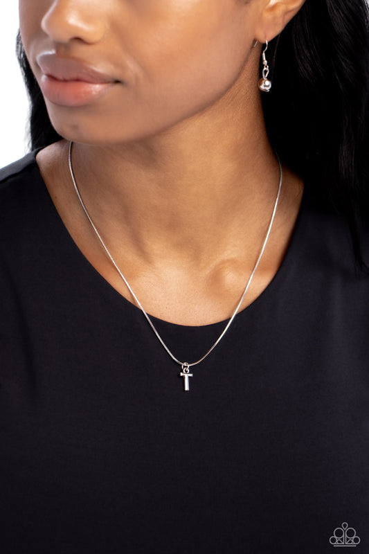 Seize the Initial - T - Silver Pendant Necklace