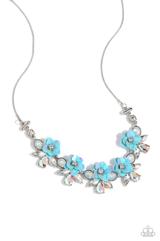 Ethereally Enamored Blue Floral Necklace