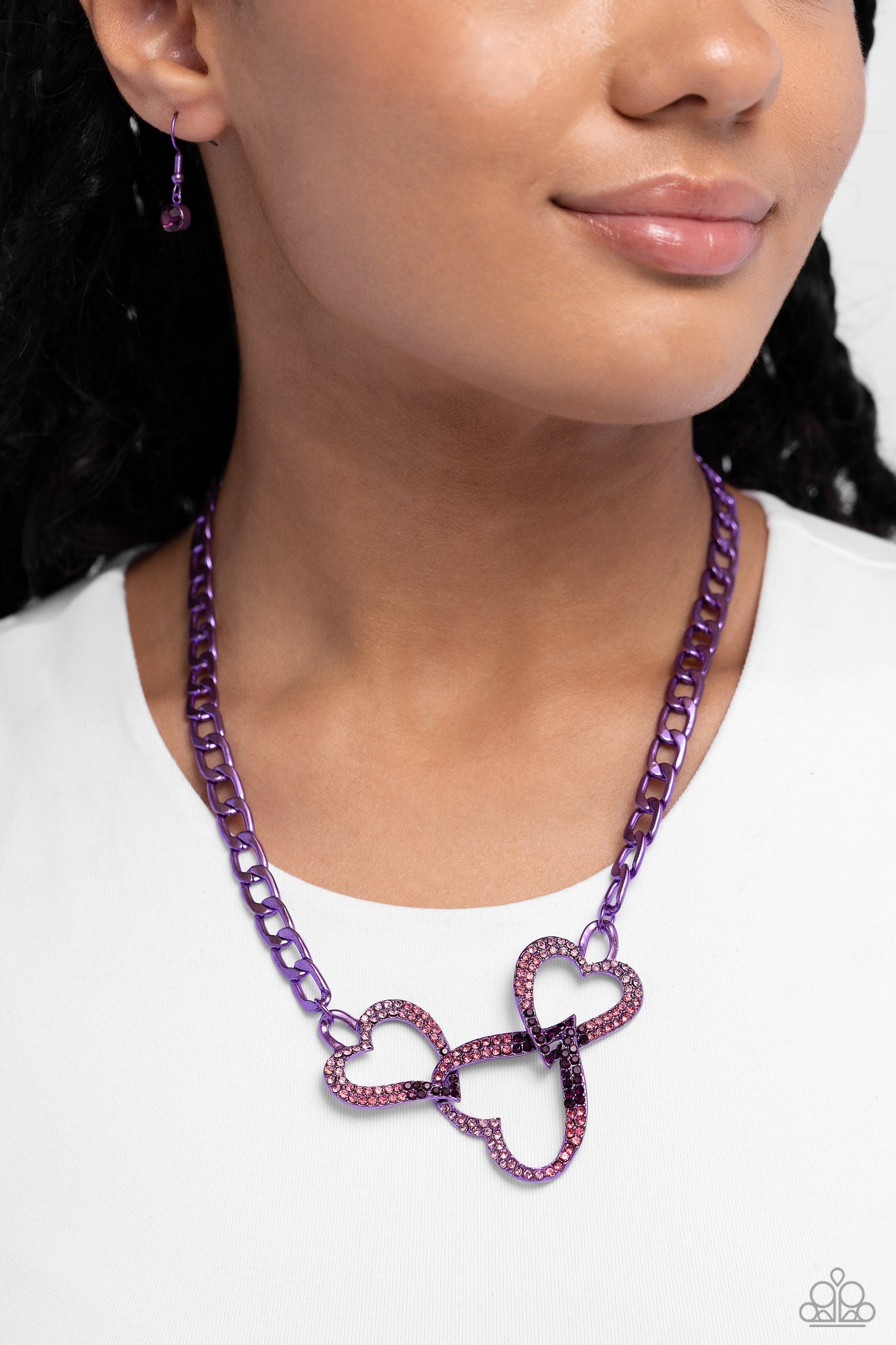 Eclectically Enamored Purple Heart Necklace