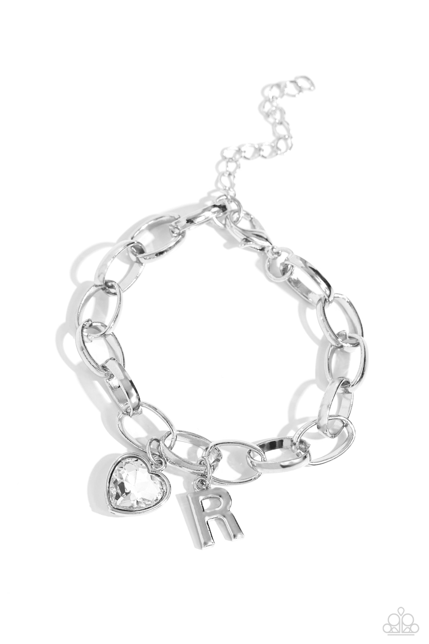 Guess Now Its INITIAL - R - Silver Charm Bracelet