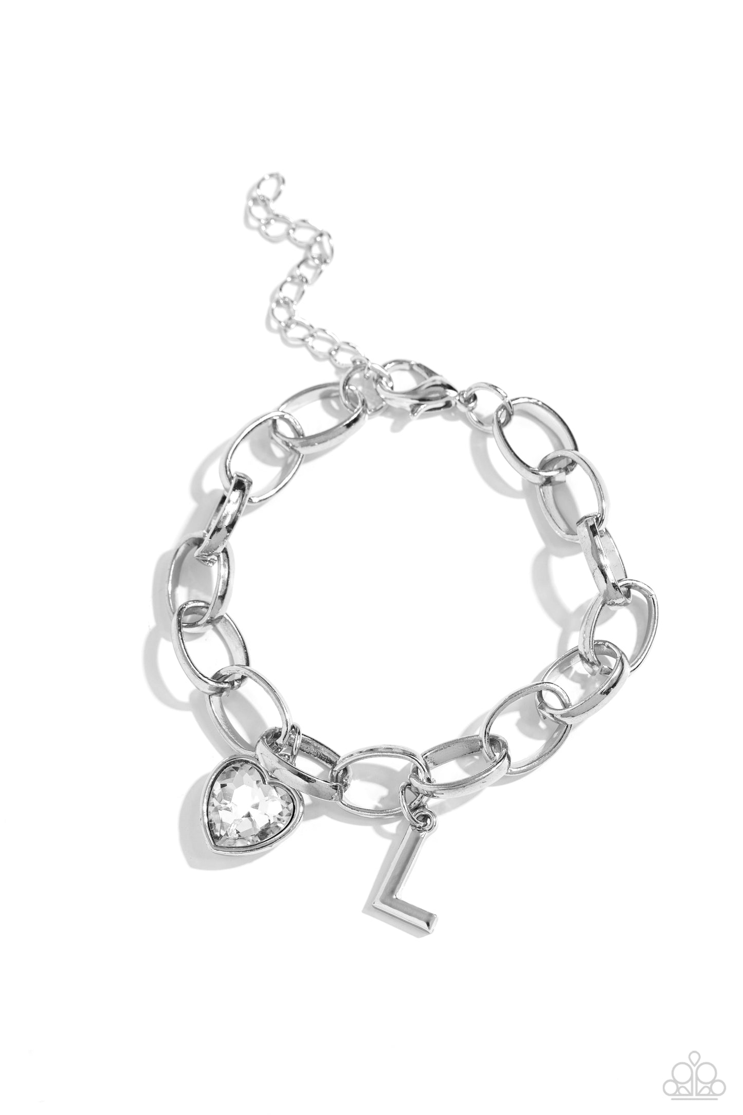 Guess Now Its INITIAL - L - Silver Charm Bracelet