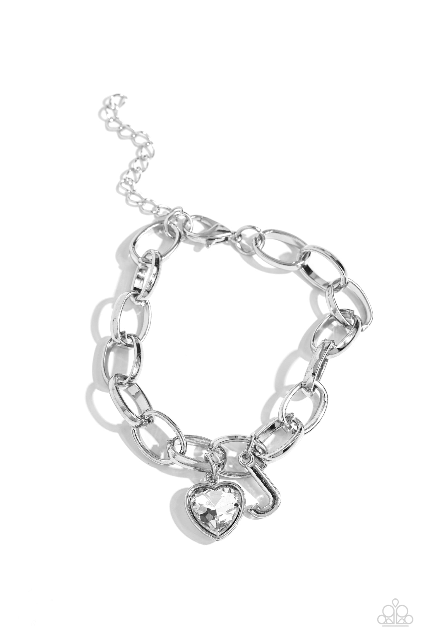 Guess Now Its INITIAL - J - Silver Charm Bracelet