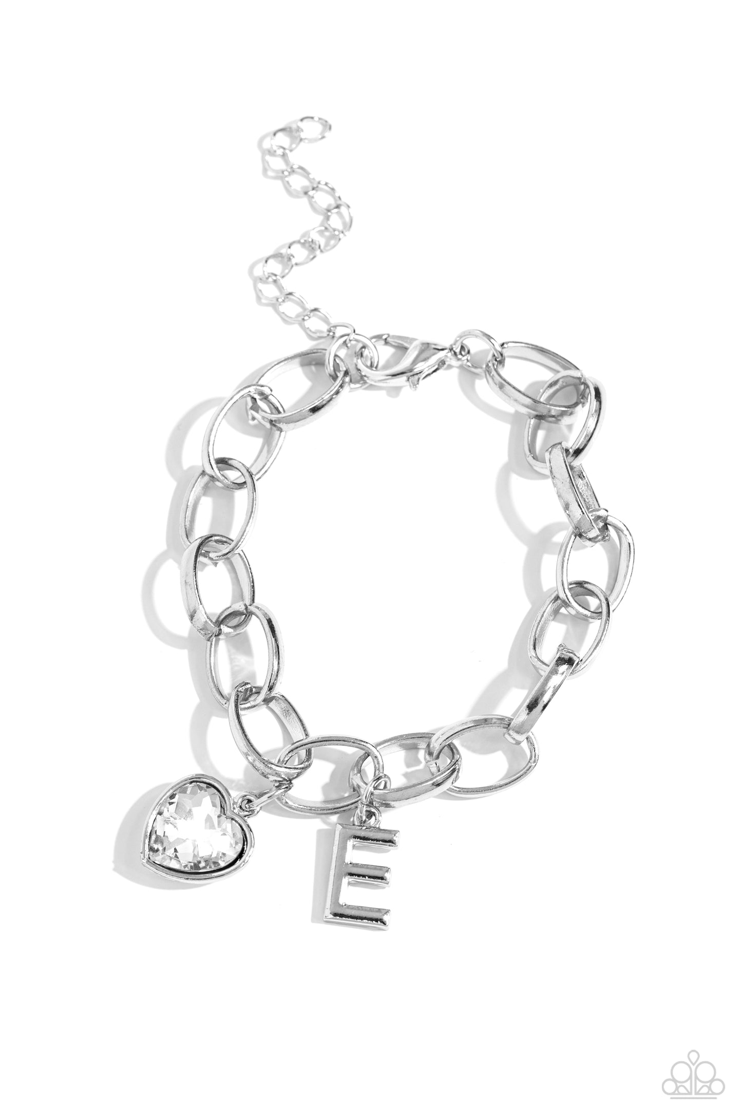 Guess Now Its INITIAL - E - Silver Charm Bracelet