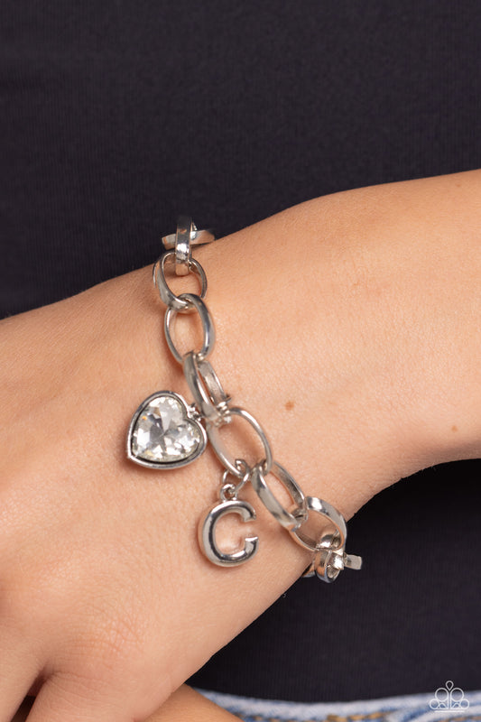 Guess Now Its INITIAL - C - Silver Charm Bracelet