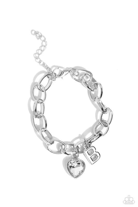 Guess Now Its INITIAL - B - Silver Charm Bracelet