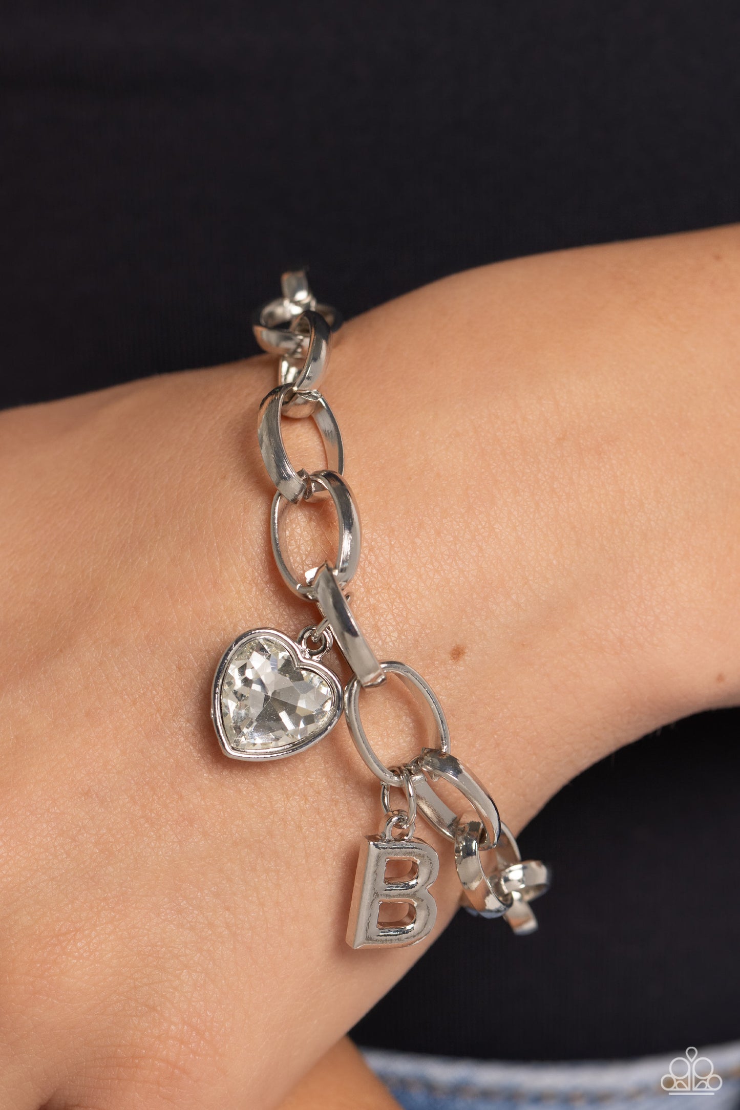 Guess Now Its INITIAL - B - Silver Charm Bracelet