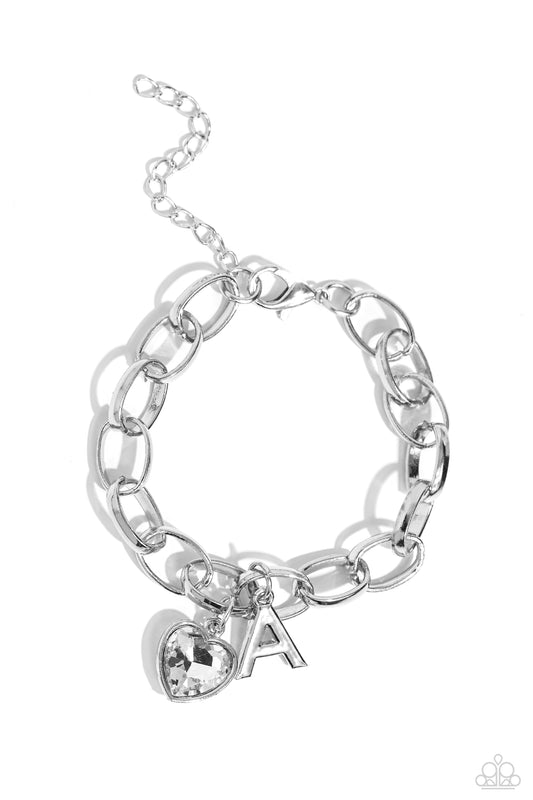 Guess Now Its INITIAL - A - Silver Charm Bracelet