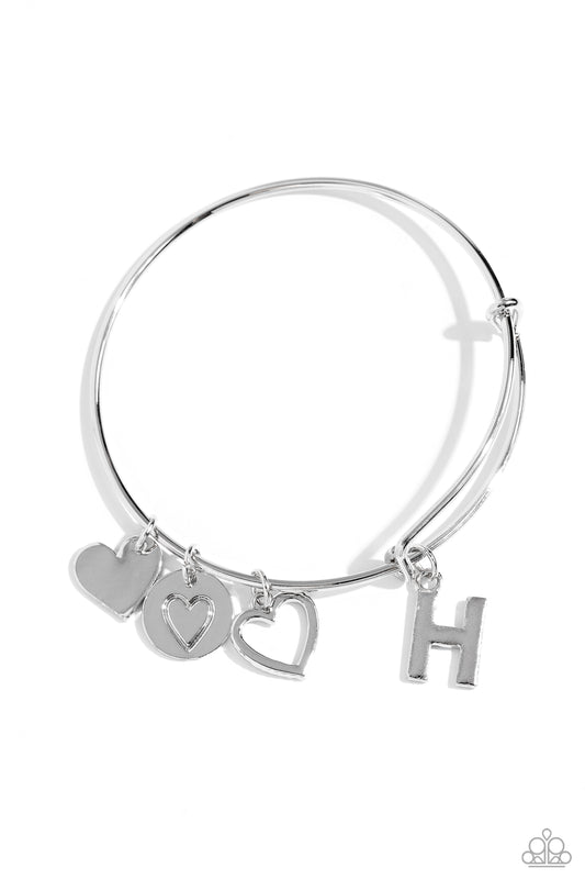 Making It INITIAL - H - Silver Charm Bracelet