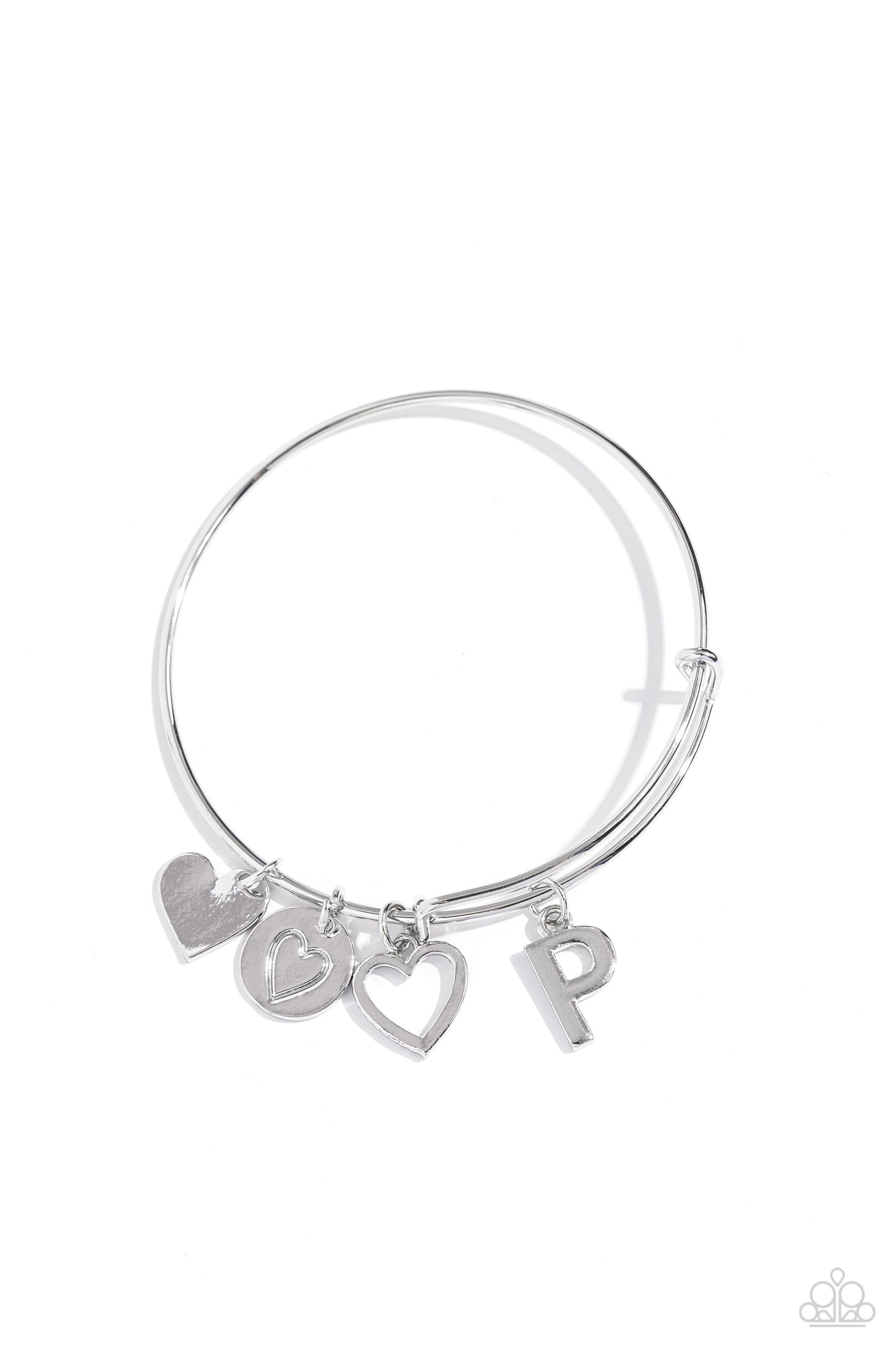 Making It INITIAL - P - Silver Charm Bracelet