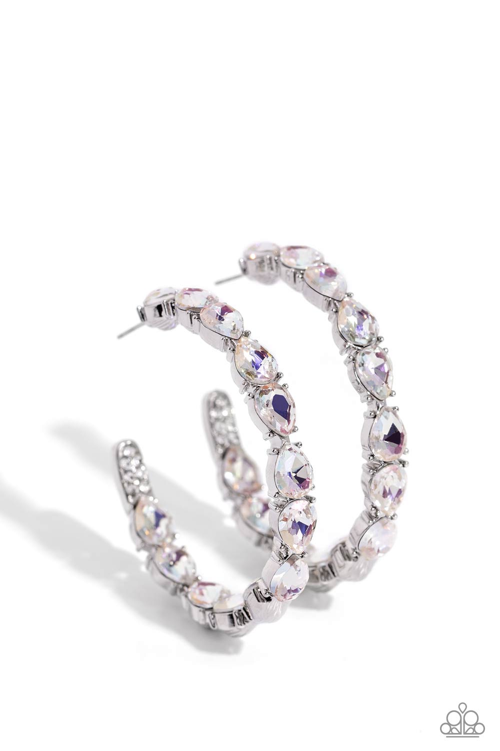 Presidential Pizzazz Silver Iridescent Hoops