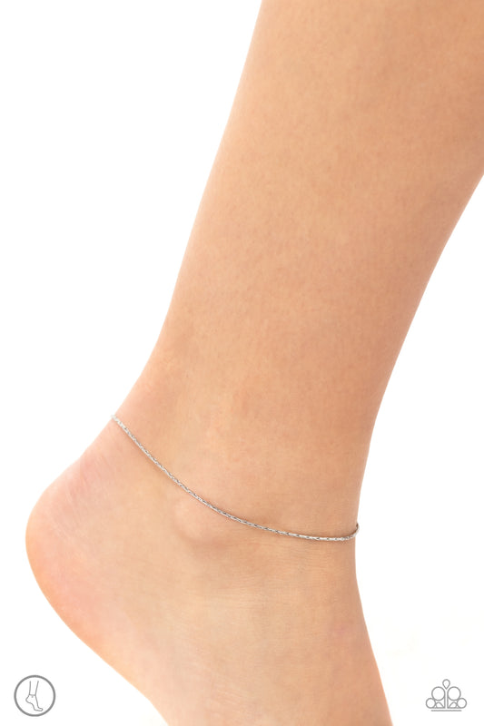 High-Tech Texture Silver Anklet