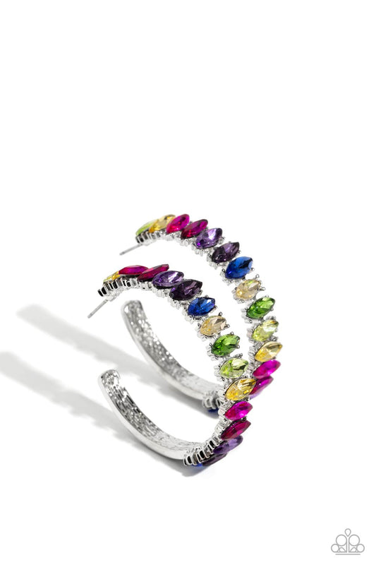 Rainbow Range Multi Rhinestone Hoops