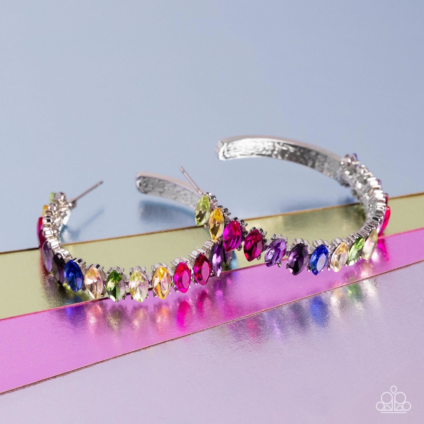 Rainbow Range Multi Rhinestone Hoops