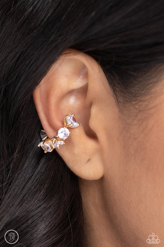 Breathtaking Blend Gold Rhinestone Ear Cuffs