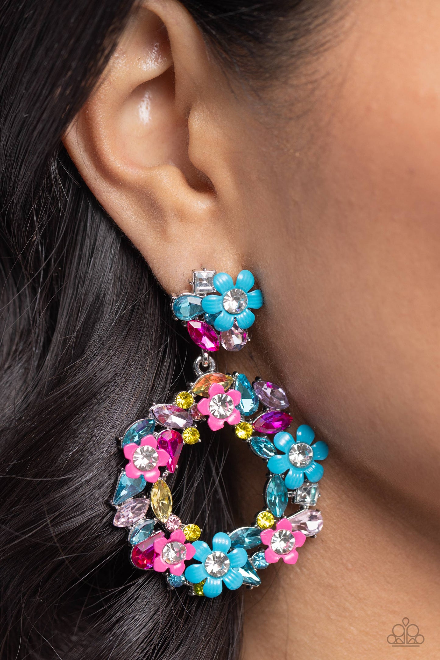 Wreathed in Wildflowers Blue Earrings