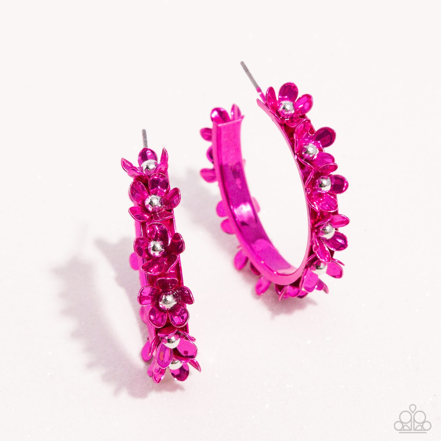 Fashionable Flower Crown Pink Hoops