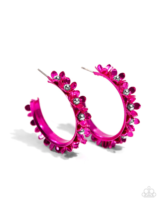 Fashionable Flower Crown Pink Hoops