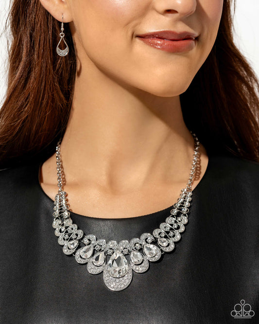 Infinite Idol Silver Rhinestone Necklace