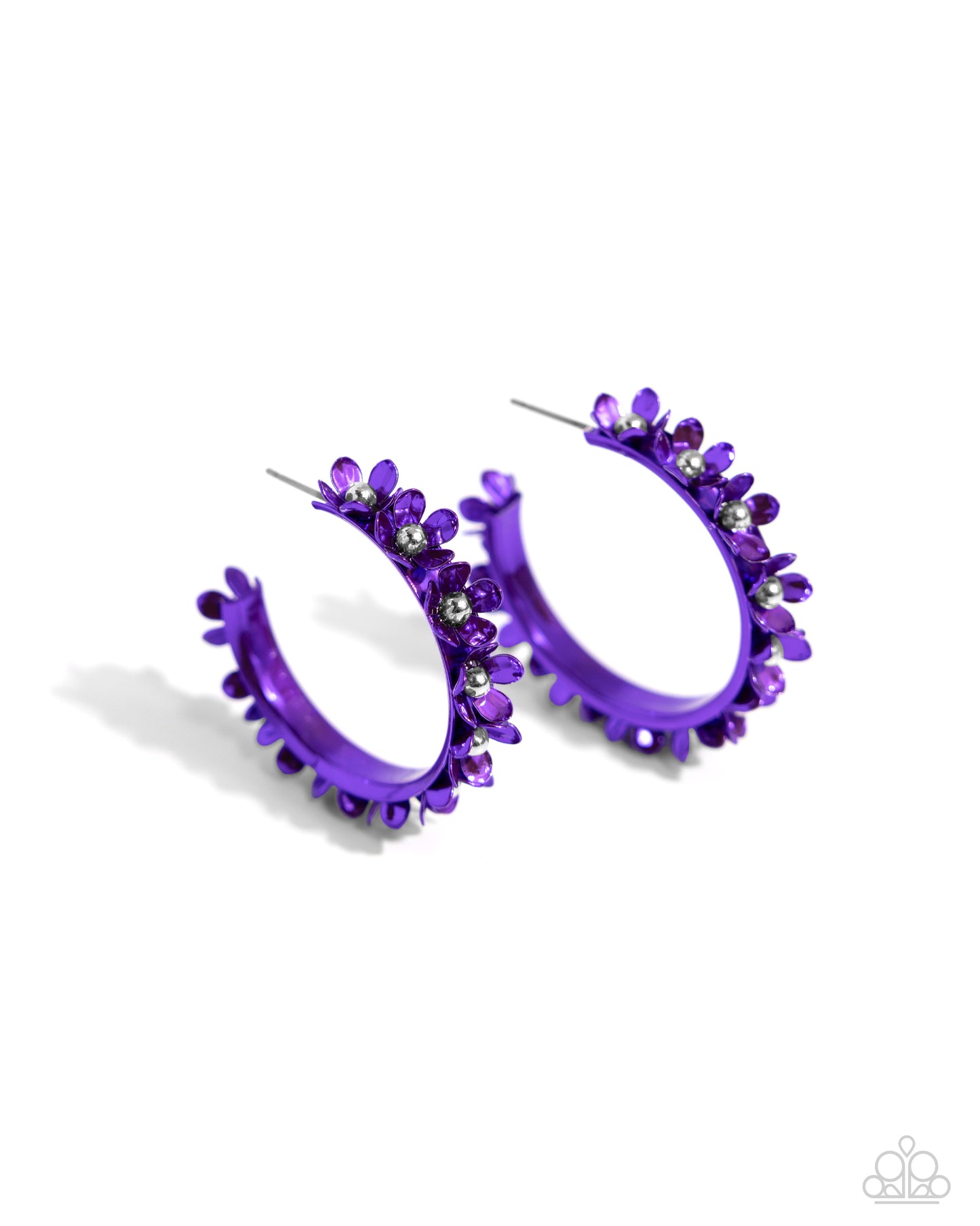 Fashionable Flower Crown Purple Hoops