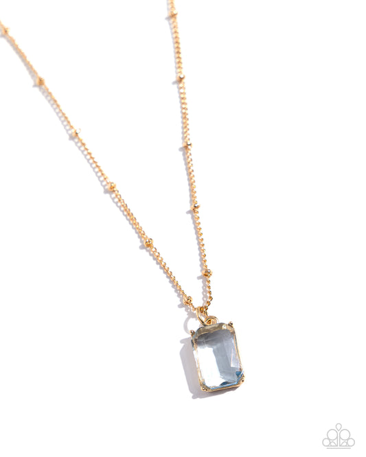 Suave Simplicity Blue Gold Necklace