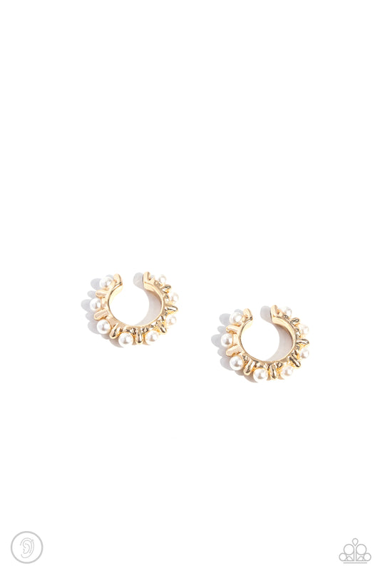 Bubbly Basic Gold Pearl Ear Cuffs