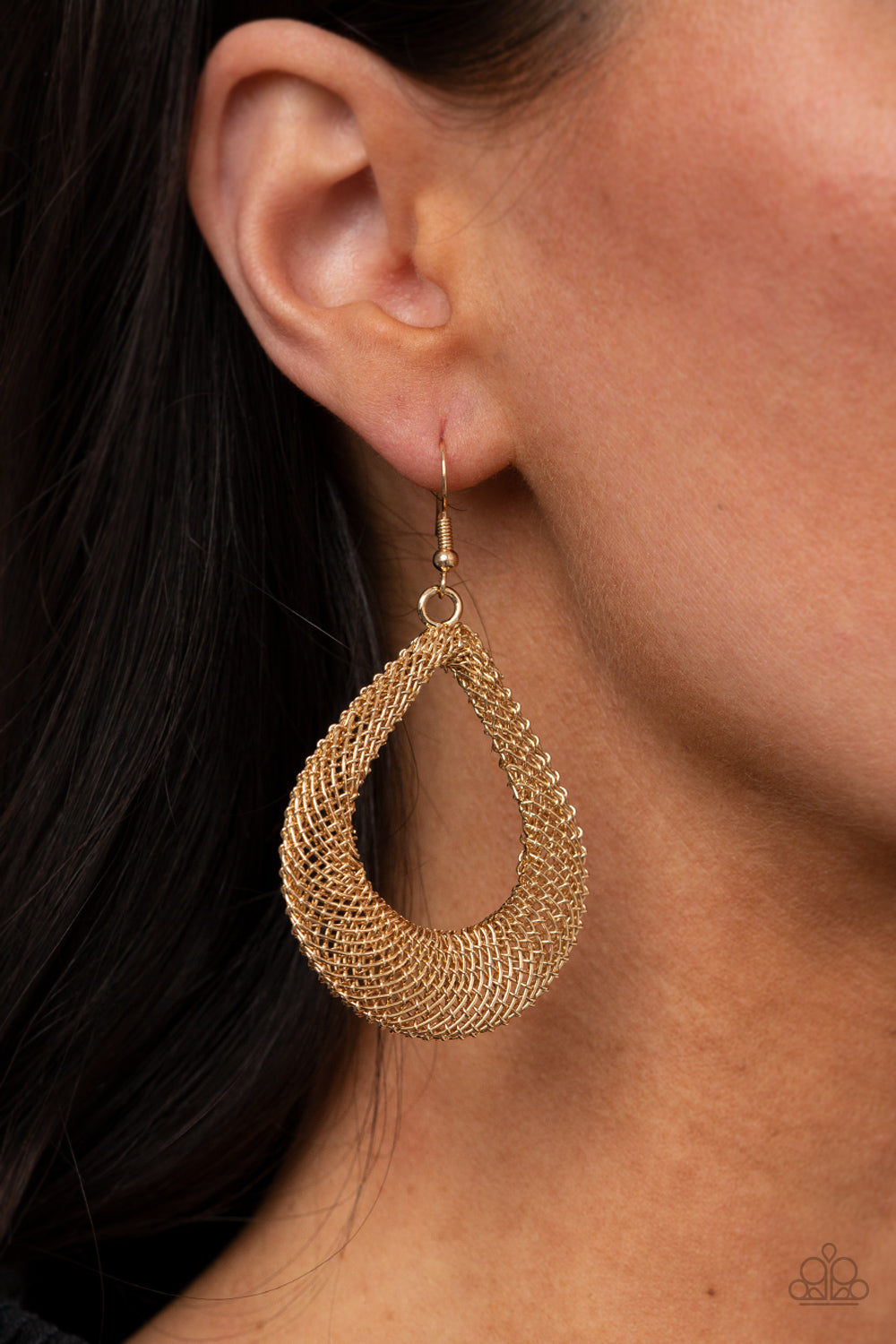 A Hot Mesh Gold Earrings