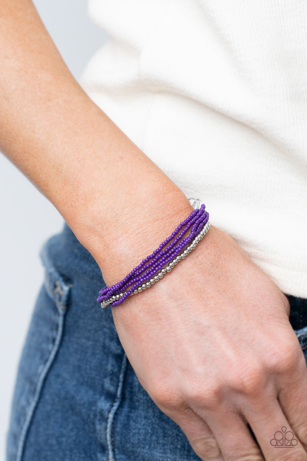 All Beaded Up Purple Bracelet