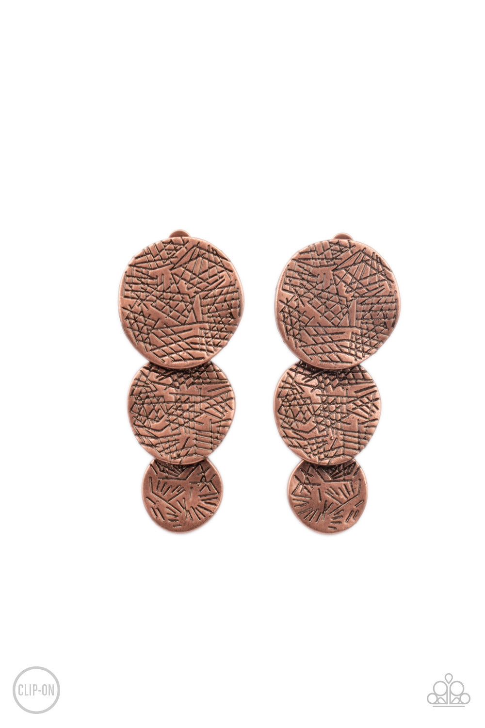 Ancient Antiquity Copper Clip On Earrings