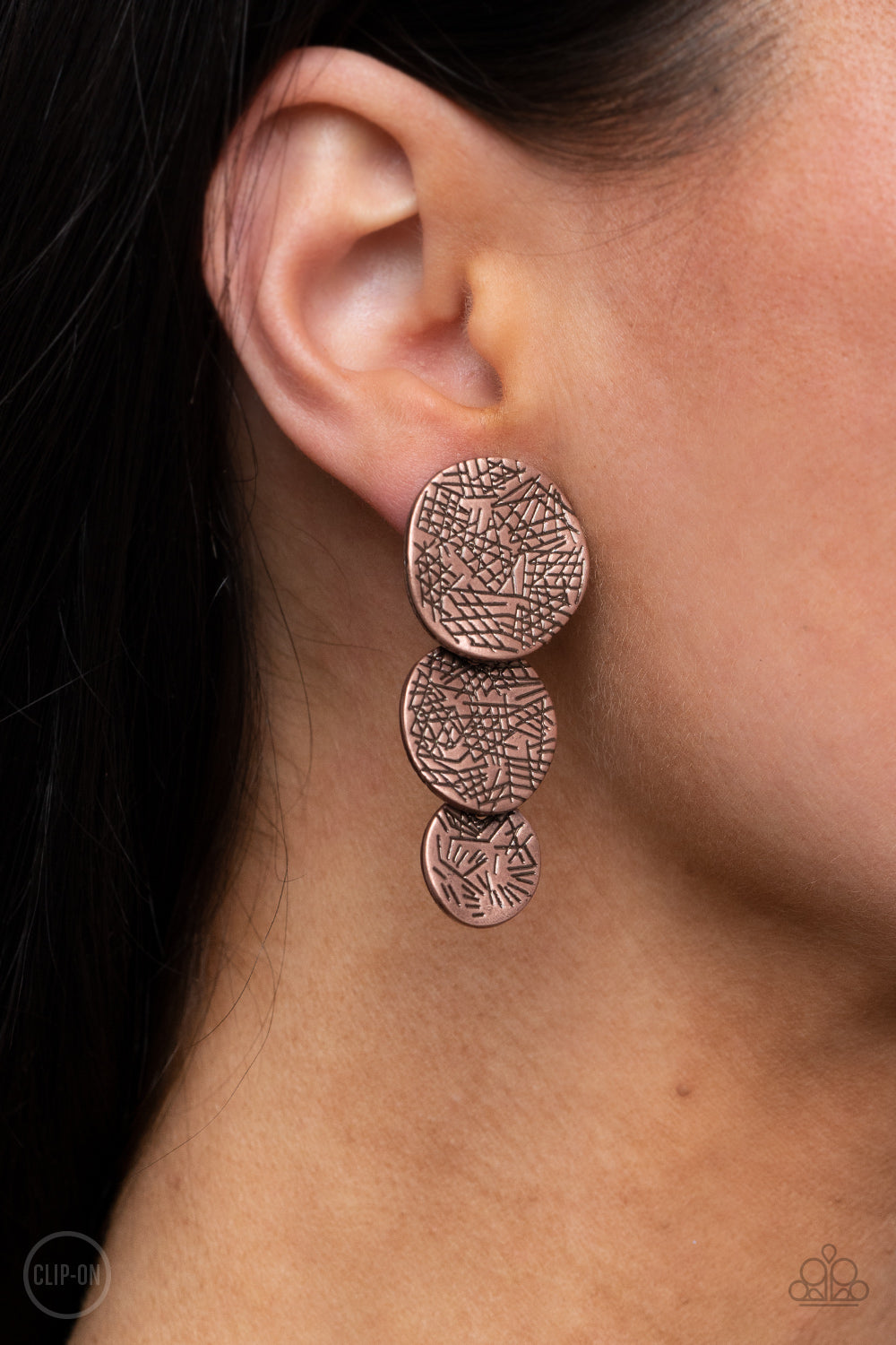 Ancient Antiquity Copper Clip On Earrings