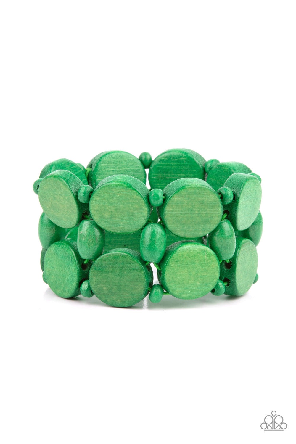 Beach Bravado Green Wood Bracelet