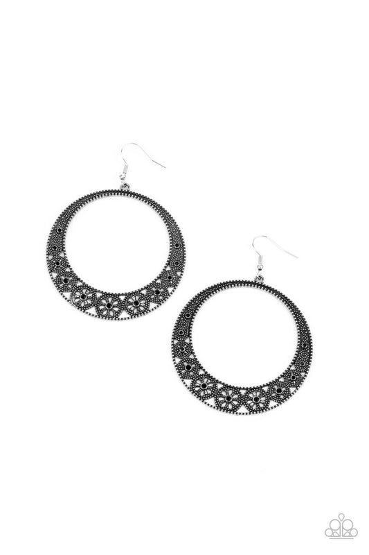 Bodaciously Blooming Black Earrings