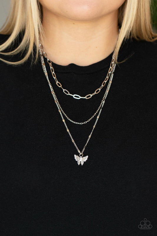 Bountiful Butterflies Silver Necklace