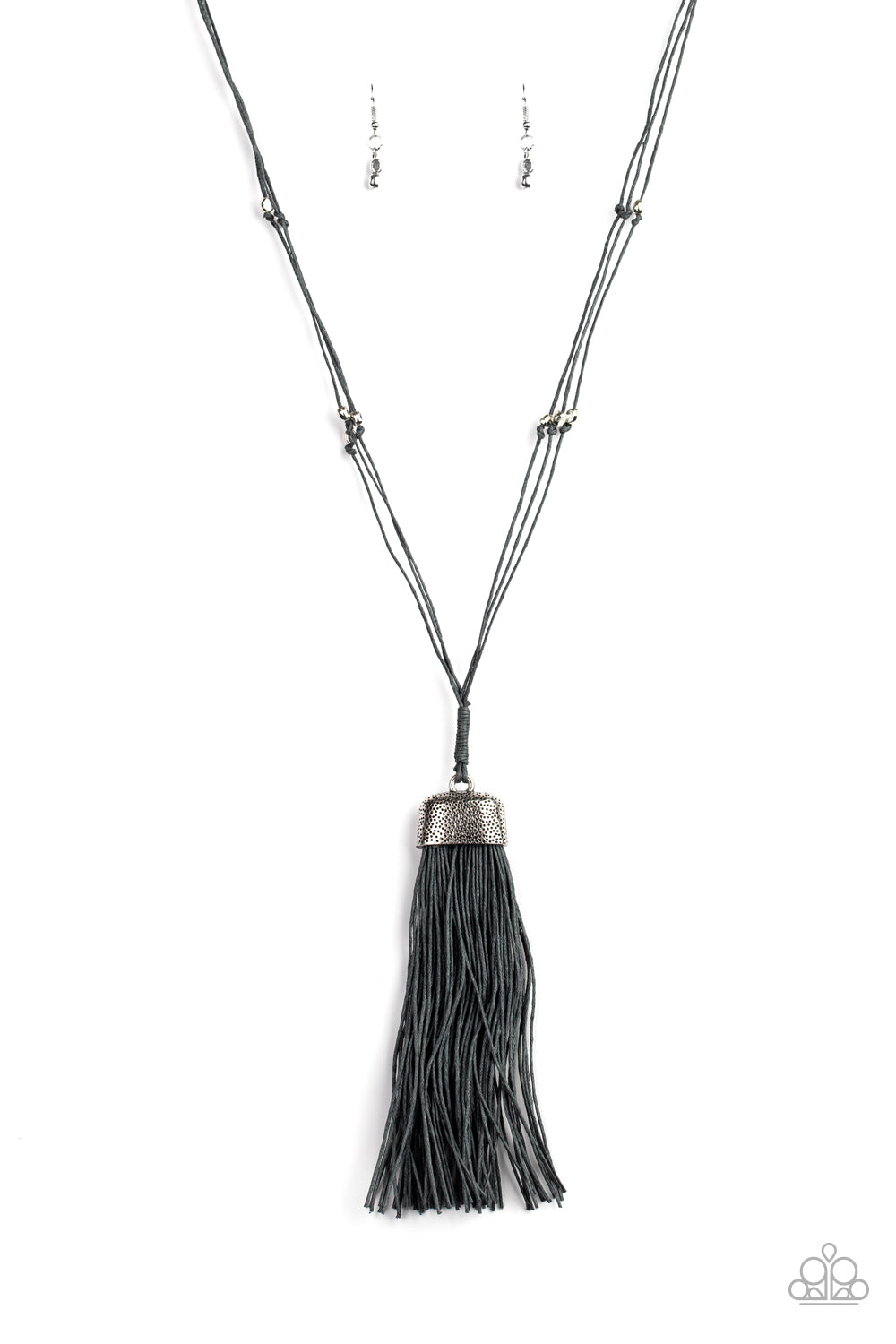 Brush It Off Long Silver Tassel Necklace