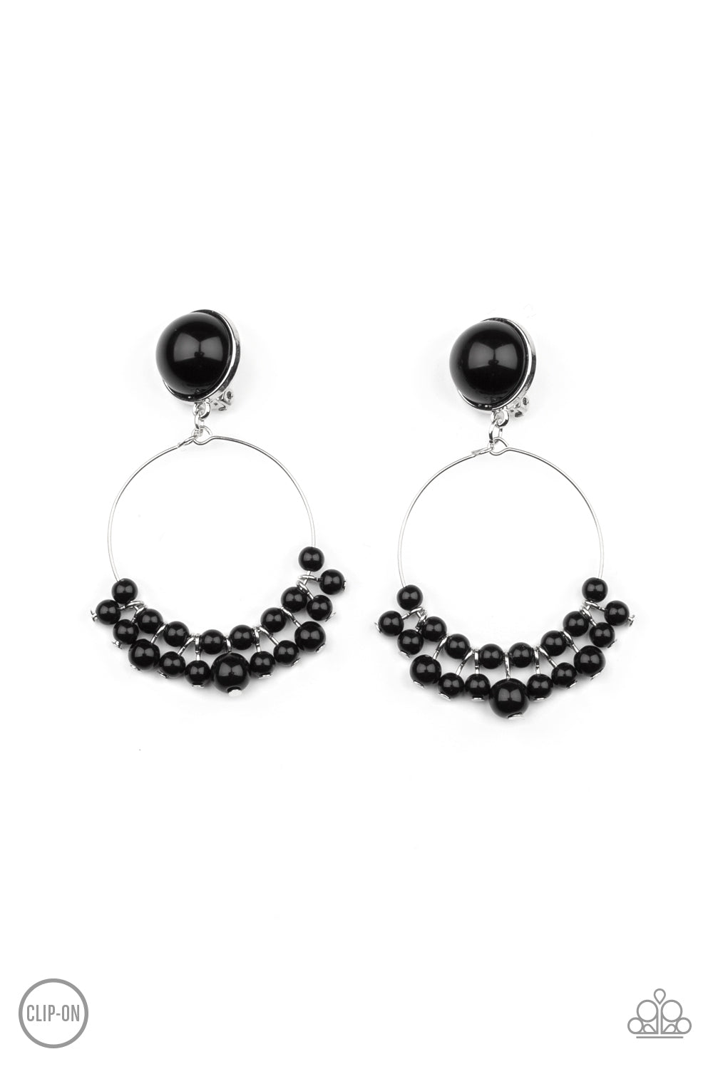 Cabaret Charm Black Clip On Earrings