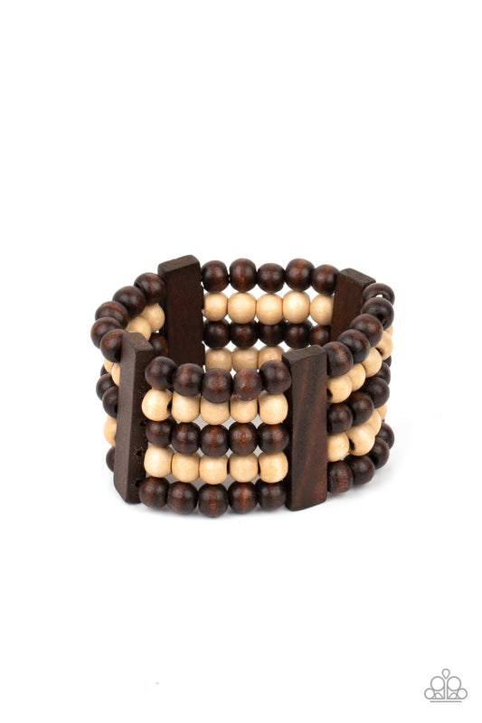 Caribbean Catwalk Brown Wood Bracelet