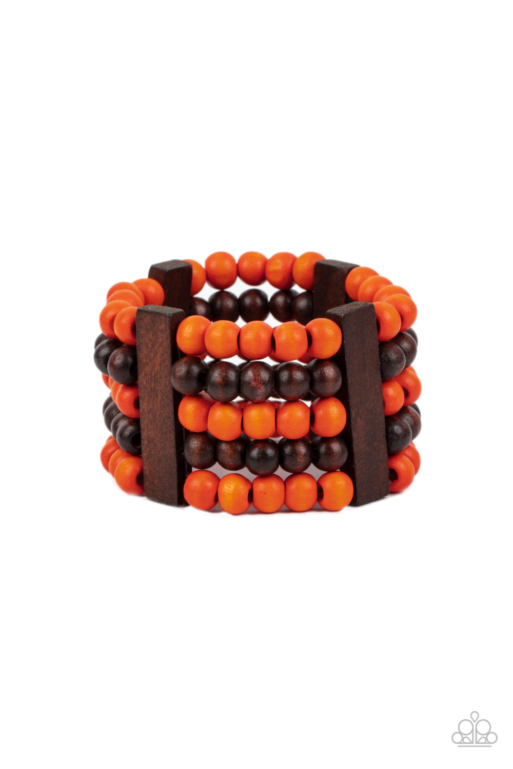 Caribbean Catwalk Orange Wood Bracelet