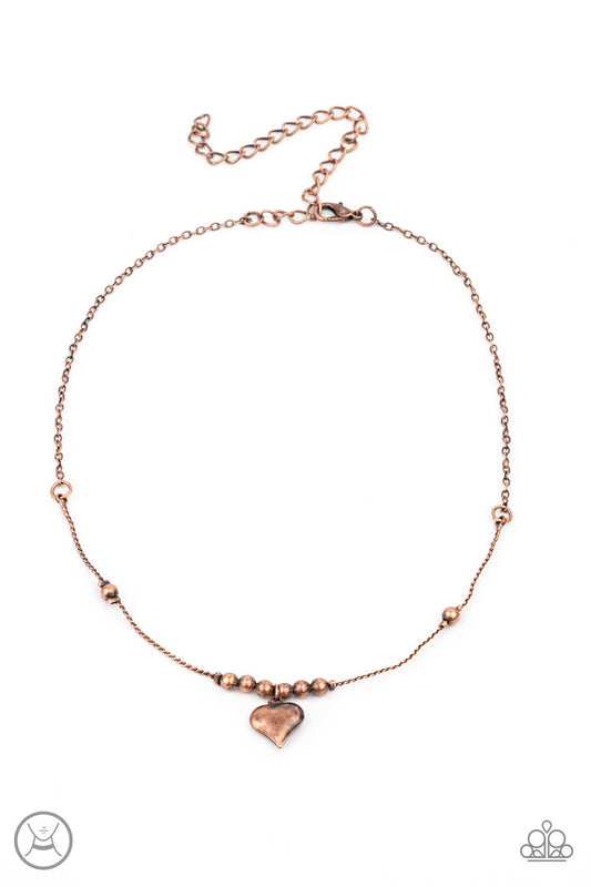 Casual Crush Copper Heart Choker