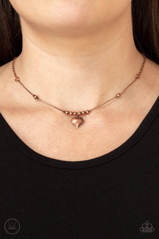 Casual Crush Copper Heart Choker