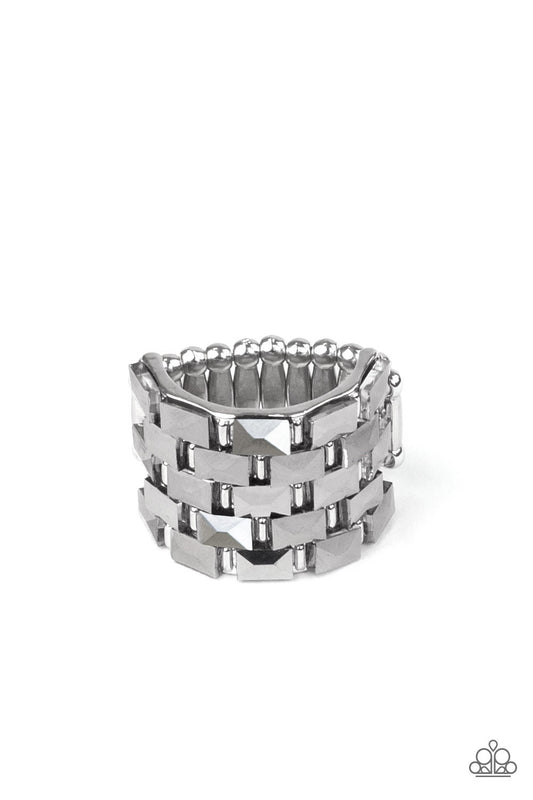 Checkered Couture Gunmetal Ring