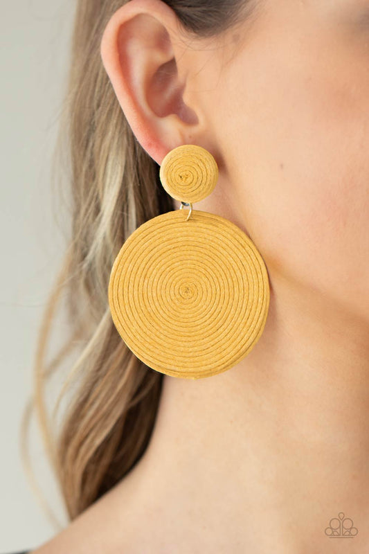 Circulate the Room Yellow Post Earrings