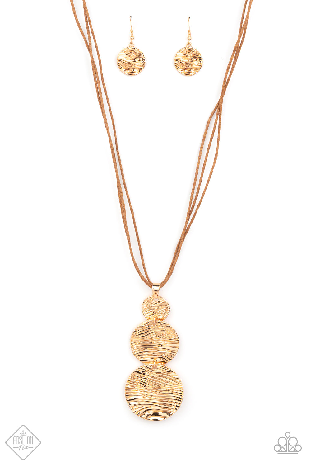 Circulating Shimmer Long Gold Fashion Fix Necklace