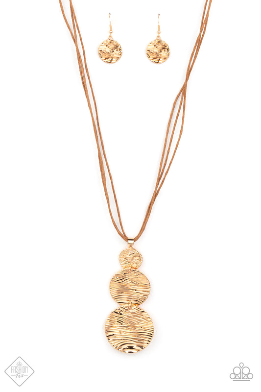 Circulating Shimmer Long Gold Fashion Fix Necklace