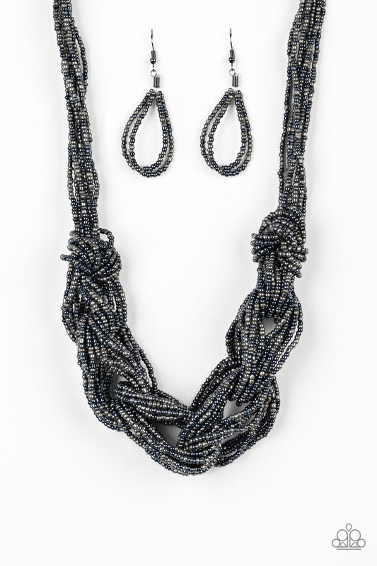 City Catwalk Blue Seedbead Necklace