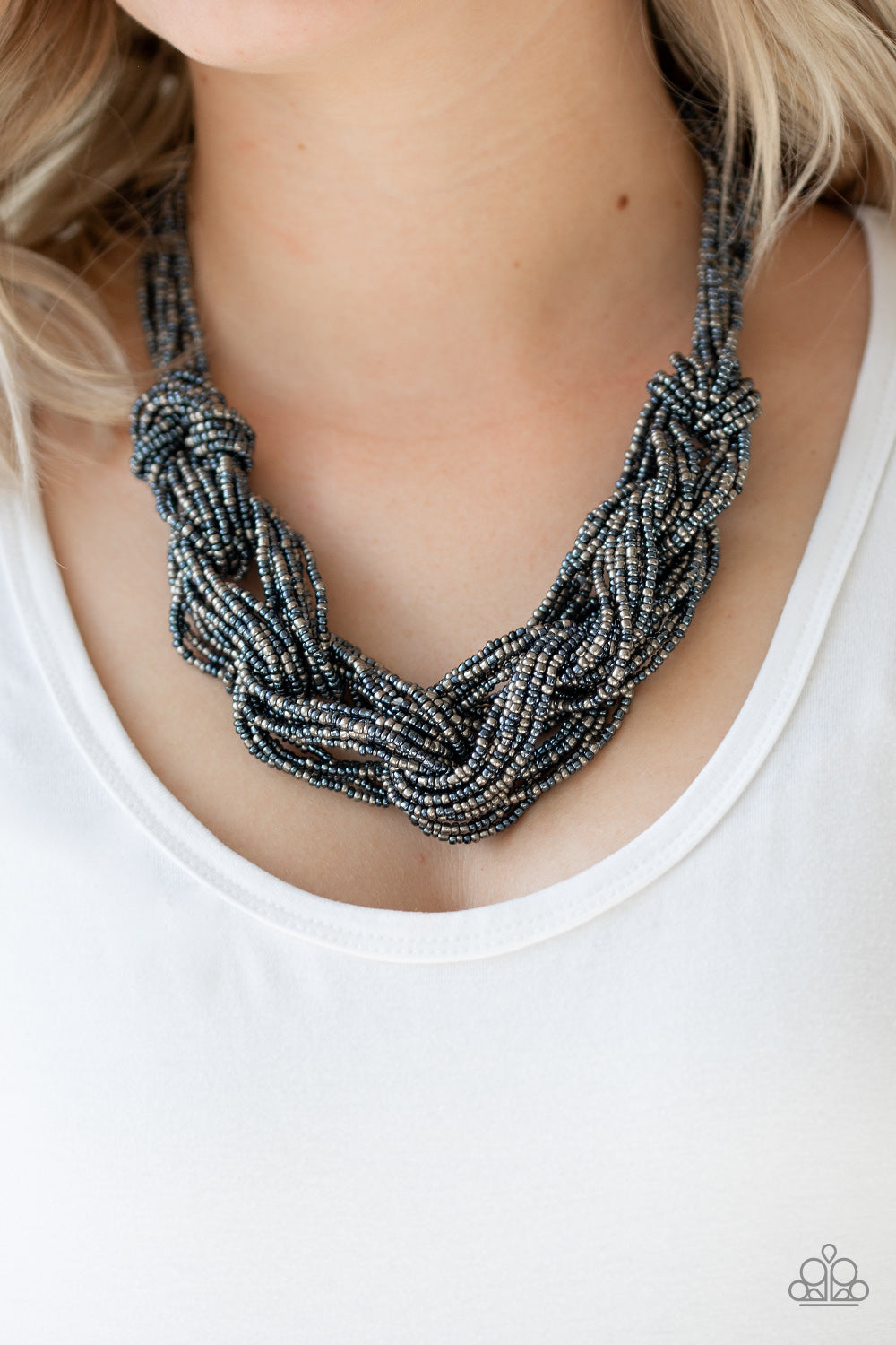 City Catwalk Blue Seedbead Necklace